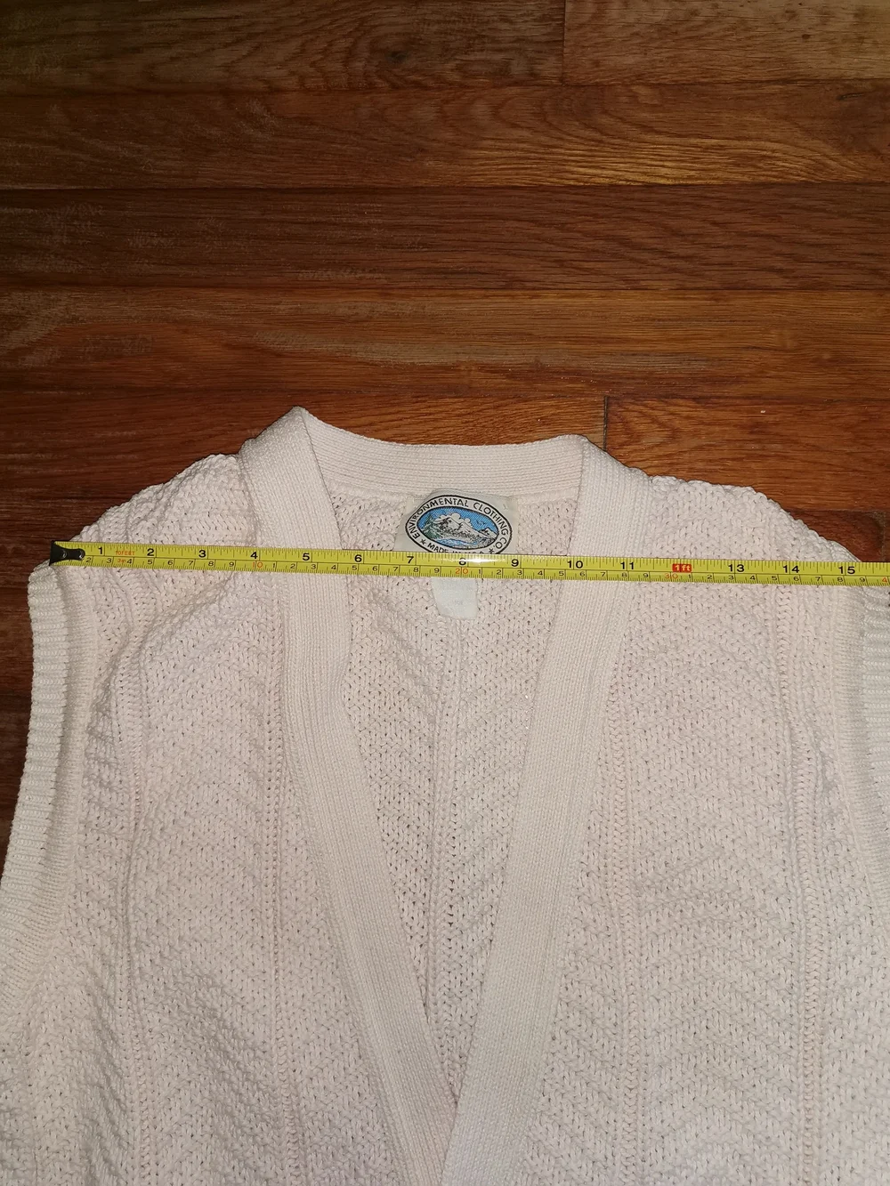 Vintage 100% Cotton Pink Sweater Vest Environmental Clothing Co. Made in US L